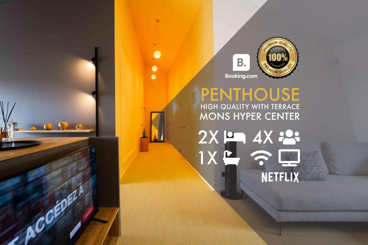 Luxury Penthouse & Terrace - Mons City Center Exteriör bild